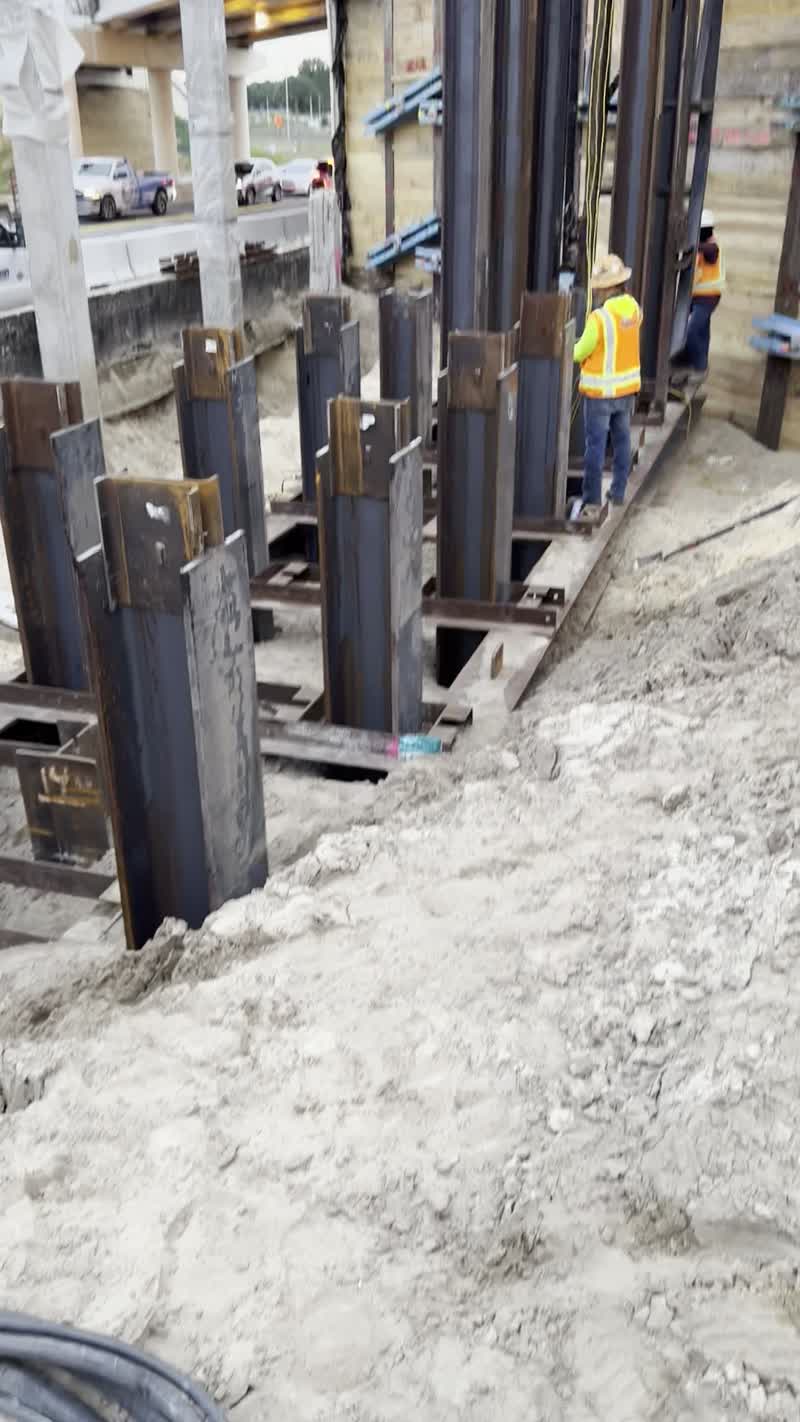 Pile driving hammer at work, video thumbnail